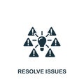 Resolve issues icon. Monochrome simple sign from challenges collection. Resolve issues icon for logo, templates, web Royalty Free Stock Photo