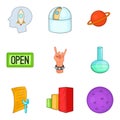 Resolve the problem icons set, cartoon style