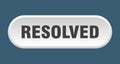 resolved button. rounded sign on white background Royalty Free Stock Photo