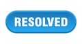 resolved button. rounded sign on white background Royalty Free Stock Photo