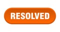 resolved button. rounded sign on white background Royalty Free Stock Photo