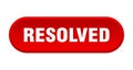 resolved button. rounded sign on white background Royalty Free Stock Photo