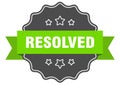 resolved label. resolved isolated seal. sticker. sign Royalty Free Stock Photo