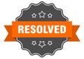 resolved label. resolved isolated seal. sticker. sign Royalty Free Stock Photo
