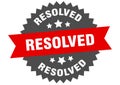 resolved sign. resolved round isolated ribbon label. Royalty Free Stock Photo