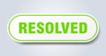 resolved sign. rounded isolated button. white sticker Royalty Free Stock Photo