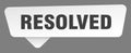 resolved sign. resolved white sticker isolated on gray background Royalty Free Stock Photo