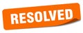 resolved sticker. resolved label Royalty Free Stock Photo