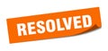 resolved sticker. square isolated label sign. peeler Royalty Free Stock Photo