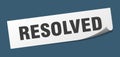 resolved sticker. resolved square isolated sign. Royalty Free Stock Photo