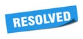 resolved sticker. resolved square isolated sign. Royalty Free Stock Photo