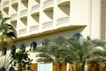 Resort architecture in Egypt. Hotel and palm trees Royalty Free Stock Photo