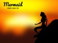 Mermaid silhouette sunrise Royalty Free Stock Photo