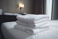 resort home luxury towel service bed room fresh white hotel. Generative AI.