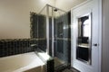 Resort home master bathroom glass shower Royalty Free Stock Photo