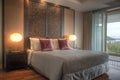 Resort hotel bedroom Royalty Free Stock Photo