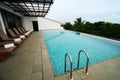 Resort infinity pool, roof top Royalty Free Stock Photo