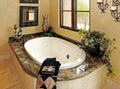 Resort mansion bathroom spa tub Royalty Free Stock Photo