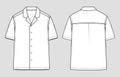 Resort shirt. Short sleeved men`s shirt. Relaxed Fit. Vector illustration