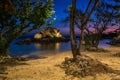 resort with small island by sea with twilight sky, Ko Man Klang Royalty Free Stock Photo