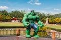 The statue of Hulk is in the resort suan phung.