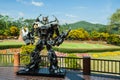 The statue of Transformer is in the resort suan phung.
