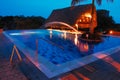 Resort swimming pool shot at night Royalty Free Stock Photo