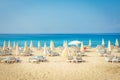 Resort tropical sea beach. Summer vacation on beach in Turkey. Alanya beach Royalty Free Stock Photo