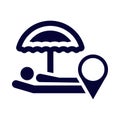 resort, umbrella, location, pin, resort location icon