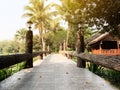 Resort walkway That is beautiful and in harmony with nature