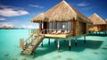 resort water bungalow building