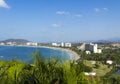 Resorts along the shoreline of Ixtapa Bay in Mexico.