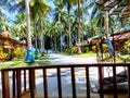 Resorts at Beach side palm trees way to beach in Havelock Island portblair Royalty Free Stock Photo