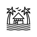 Black line icon for Resorts, holiday and destination Royalty Free Stock Photo