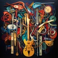 The Resounding Recovery: A Vibrant Artistic Arrangement of Surgical Instruments