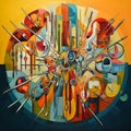 The Resounding Recovery: A Vibrant Artistic Arrangement of Surgical Instruments