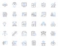 Resource allocation line icons collection. Distributions, Shares, Assignments, Allotments, Division, Allocation