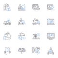 Resource and allocation line icons collection. Efficiency, Capacity, Utilization, Optimization, Planning, Allocation