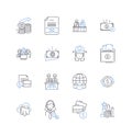 Resource allocation line icons collection. Optimization, Distribution, Assignment, Allocation, Planning, Efficiency Royalty Free Stock Photo