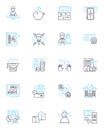 Resource allocation linear icons set. distribution, allocation, utilization, apportionment, assignment, prioritization