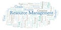 Resource Management word cloud, made with text only. Royalty Free Stock Photo
