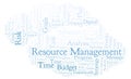 Resource Management word cloud, made with text only. Royalty Free Stock Photo