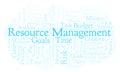 Resource Management word cloud, made with text only. Royalty Free Stock Photo