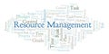 Resource Management word cloud, made with text only. Royalty Free Stock Photo