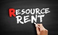 Resource Rent text on blackboard