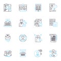 Resource Strategy linear icons set. Alignment, Agility, Allocation , Analytics , Benchmarking, Capacity, Collaboration