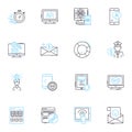 Resource utilization linear icons set. Optimization, Efficiency, Capacity, Productivity, Utilization, Allocation, Load Royalty Free Stock Photo