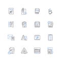 Resourceful execution line icons collection. Ingenuity, Efficiency, Creativity, Initiative, Innovation, Adaptability