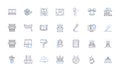 Resourceful minds line icons collection. Innovative, Creative, Adaptive, Inventive, Problem-solving, Agile, Strategic