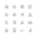 Resourceful line icons collection. Innovative, Clever, Inventive, Creative, Practical, Adaptable, Efficient vector and